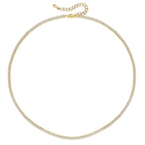 Collar zirconitas chapado en oro de 14 quilates