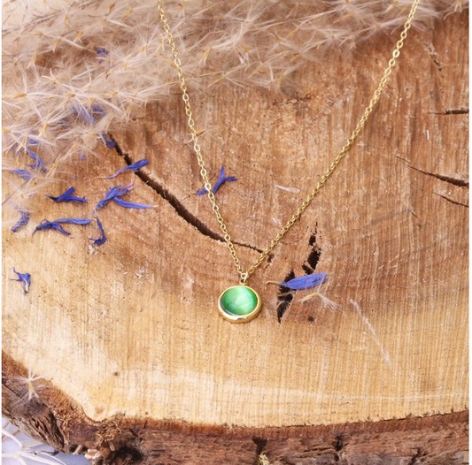 Collar piedra verde bohemio