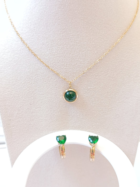 Conjunto collar y pendientes Esmeralda