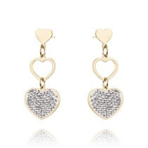 Pendientes de  Corazón oro y zirconitas