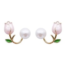 Pendientes Rosa & Perla – Elegancia Floral Ohanna