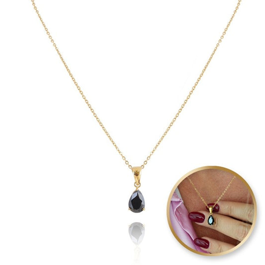 COLLAR LÁGRIMA bañado en oro de 14 kl