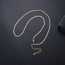 Collar zirconitas chapado en oro de 14 quilates