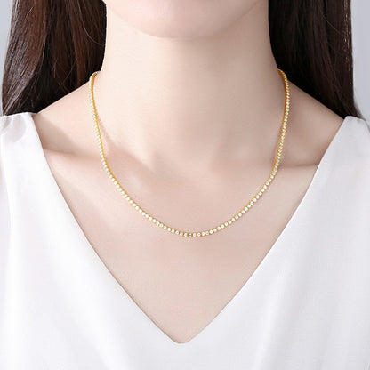 Collar zirconitas chapado en oro de 14 quilates