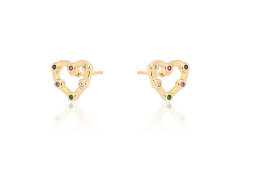 Pendientes corazón con piedras