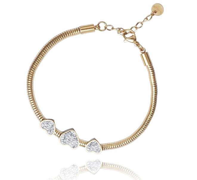 Pulsera trio de corazones