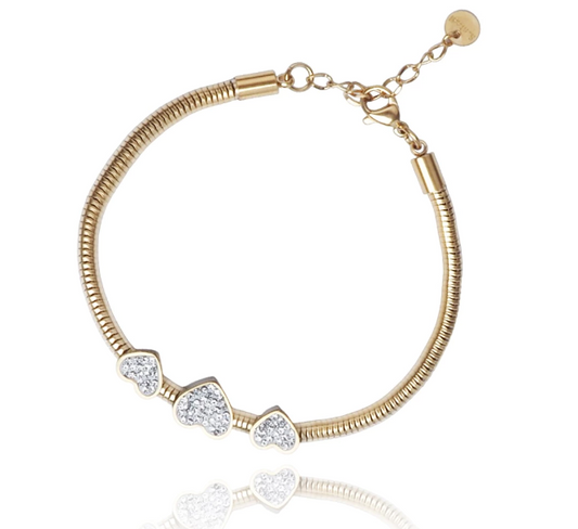 Pulsera trio de corazones