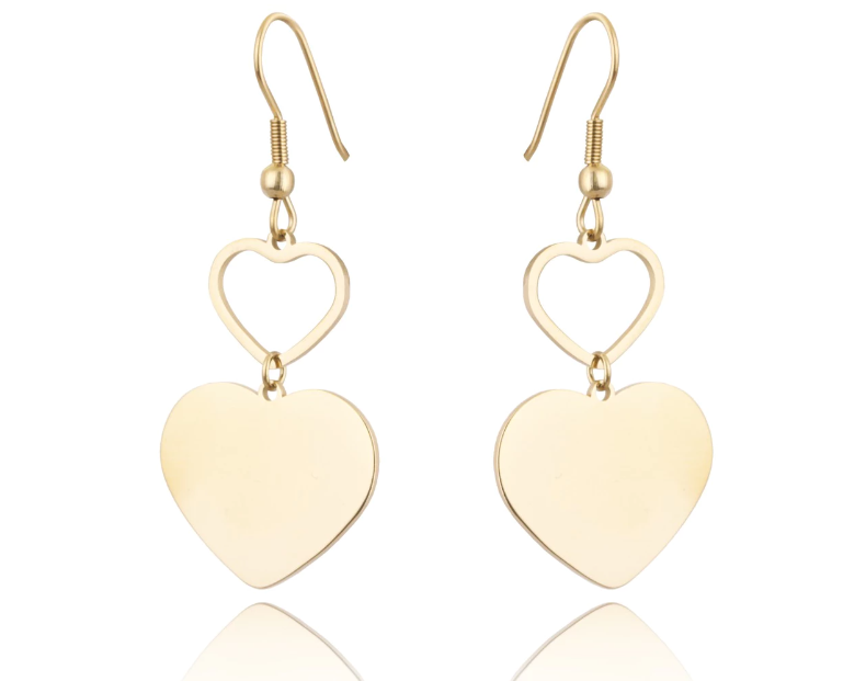 Pendientes Triple Corazón Brillante