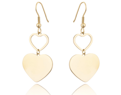 Pendientes Triple Corazón Brillante