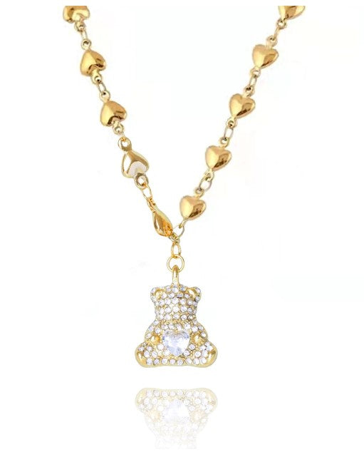 Collar osito peluche acero inoxidable