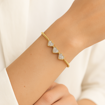 Pulsera trio de corazones