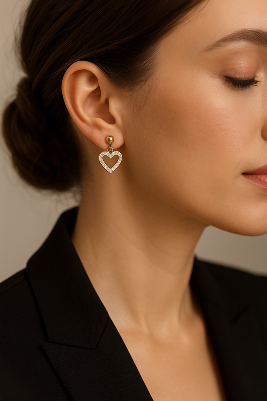 Pendientes Corazón Brillante · Elegancia y Dulzura