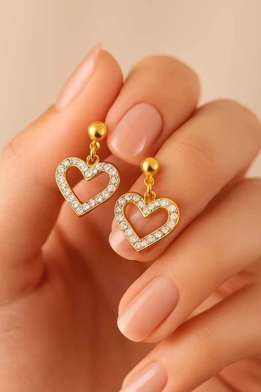 Pendientes Corazón Brillante · Elegancia y Dulzura