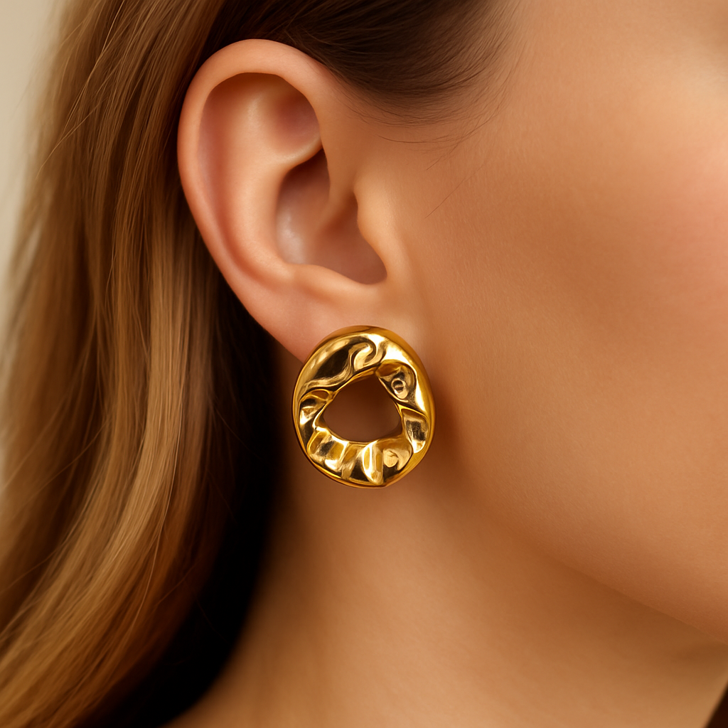 Pendientes Dorados “Golden Essence” – Baño de Oro & Diseño Esculpido