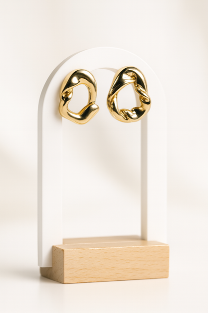 Pendientes Dorados “Golden Essence” – Baño de Oro & Diseño Esculpido