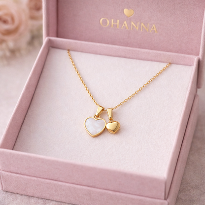 Colgante Corazón Doble Dorado | Collar Elegante y Romántico para Mujer – Ohanna Collection
