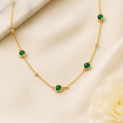 Collar piedras  esmeralda verde